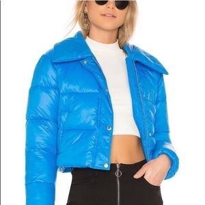 Lovers + friends cropped puffer jacket